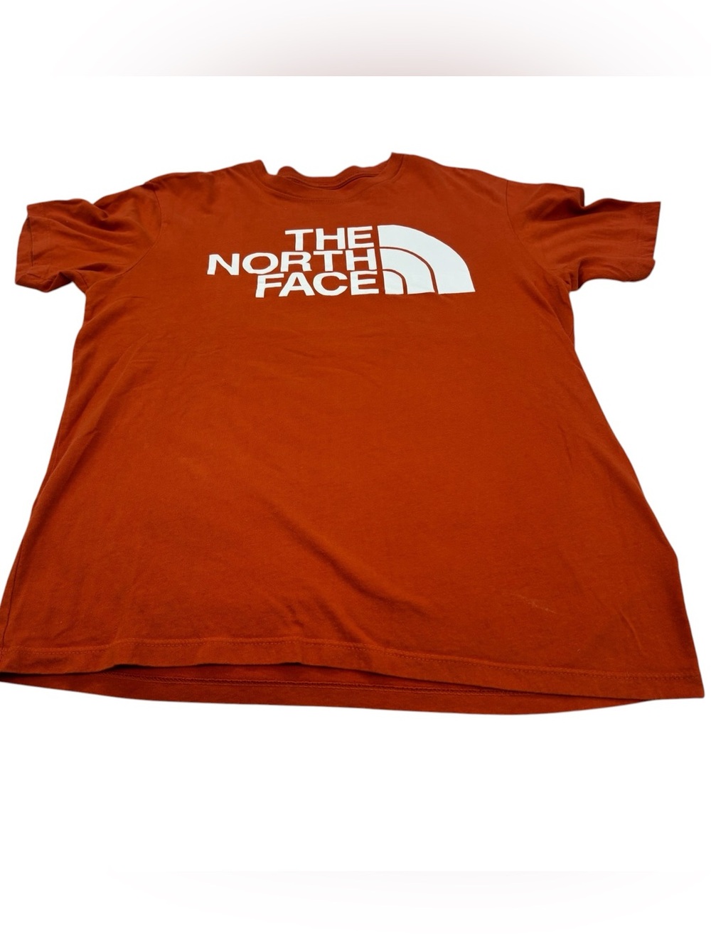 The North Face Orange Crewneck Tee with Black Logo